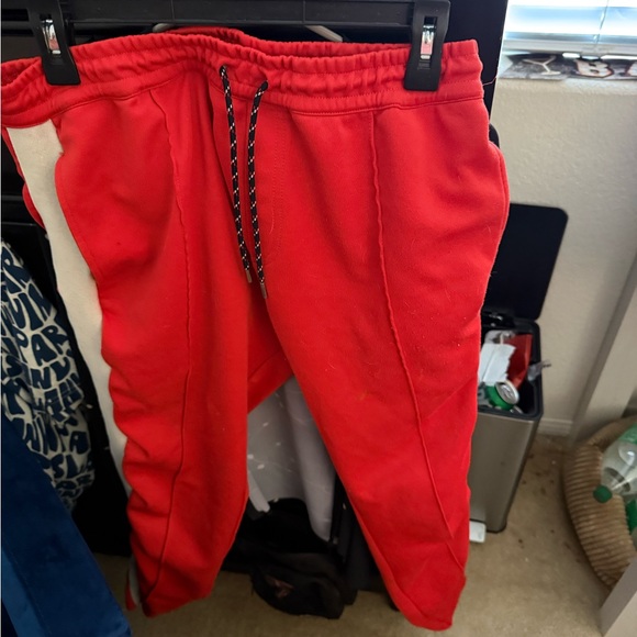 Burberry Red and Cream Kids Joggers - Picture 1 of 4